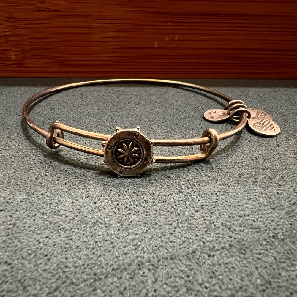 Gold-Tone Compass Bangle Bracelet